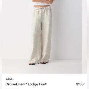 Aritzia CruiseLinen Lodge Pants - Ecru